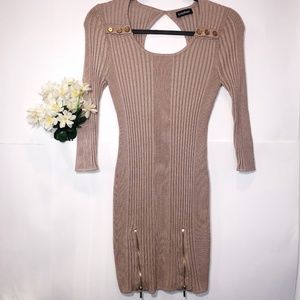 Bebe Tight Mini Dress - Color Nude